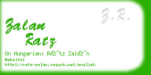 zalan ratz business card